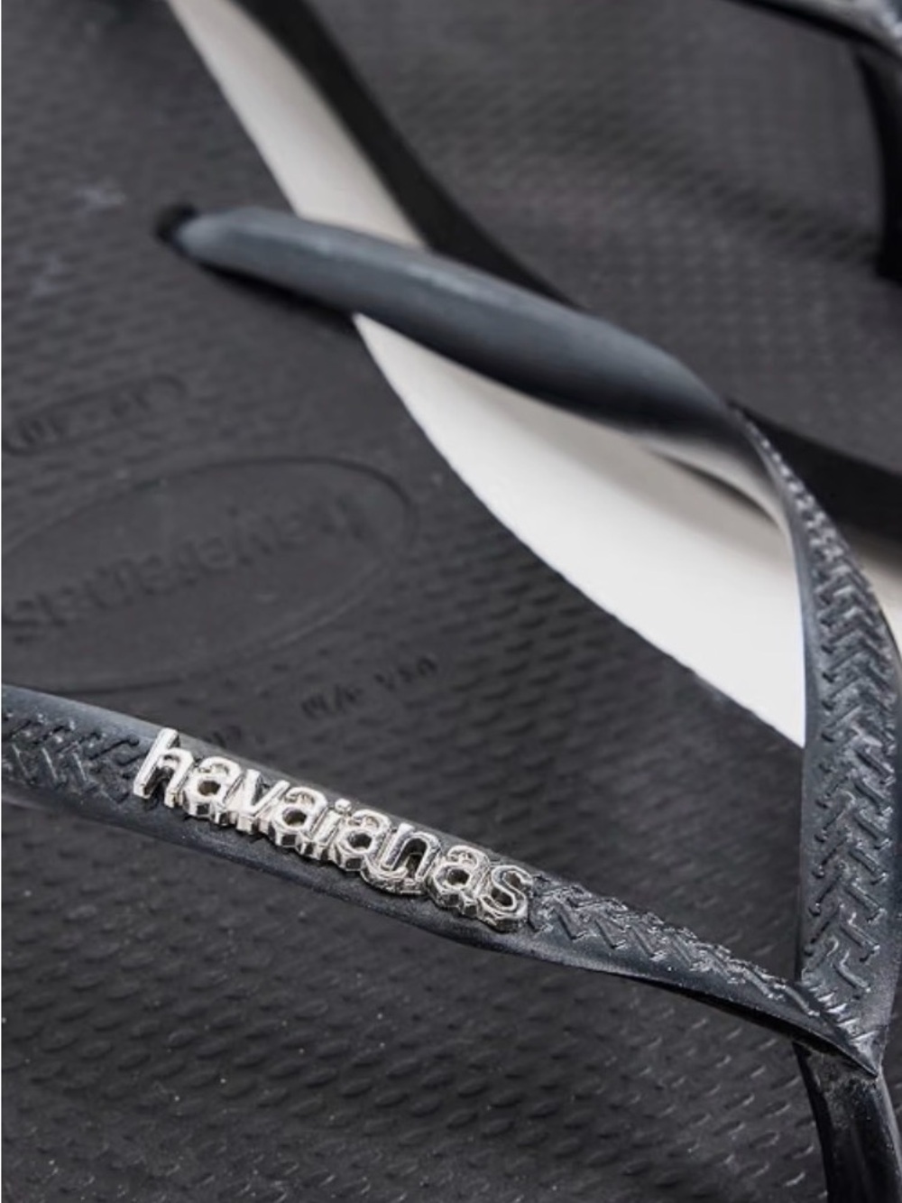 Havaianas Women's Slim Flip Sandals in Black Size 33/34 BR - 3/4 Y US - Picture 5 of 5